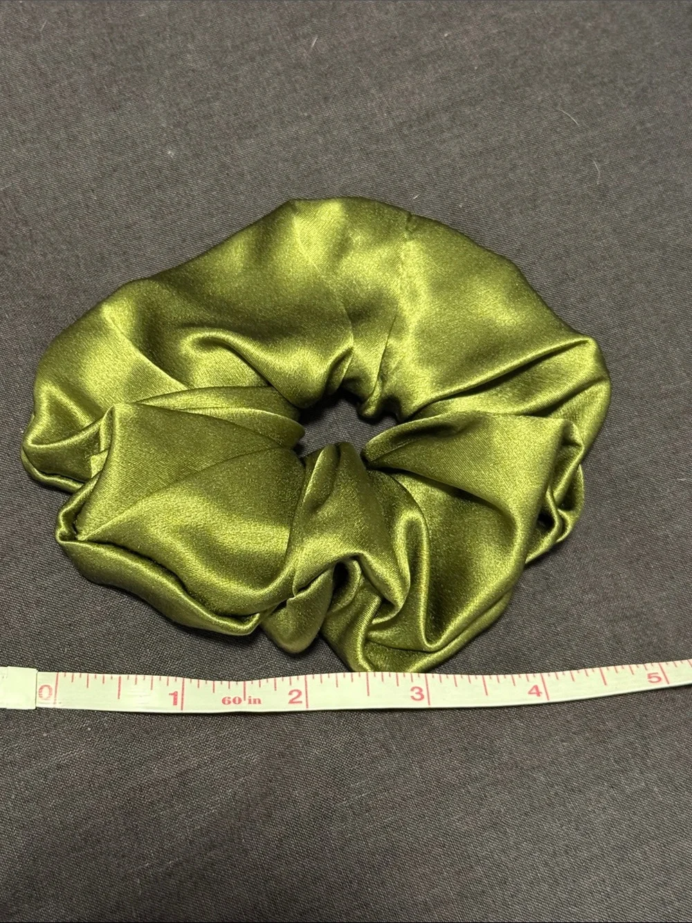 Silk Scrunchie Duo in Olive Green & Red